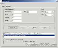Desktop U.S. Army Body Fat % Calculator screenshot
